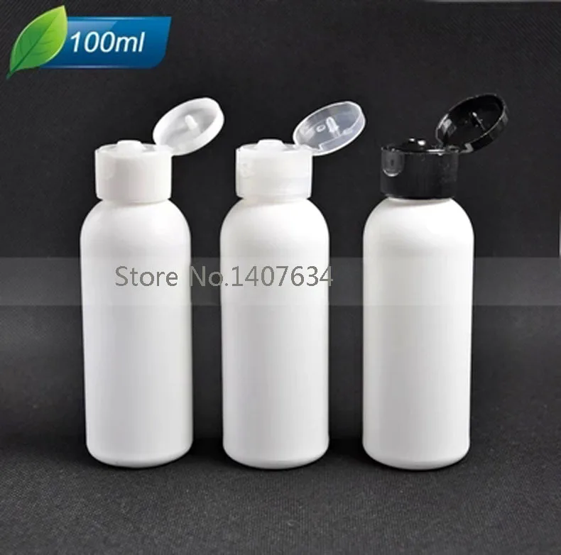 50 шт./лот 100 мл ablate откидная крышка бутылка для многоразового использования бутылки белые малоразмерные пустые флаконы