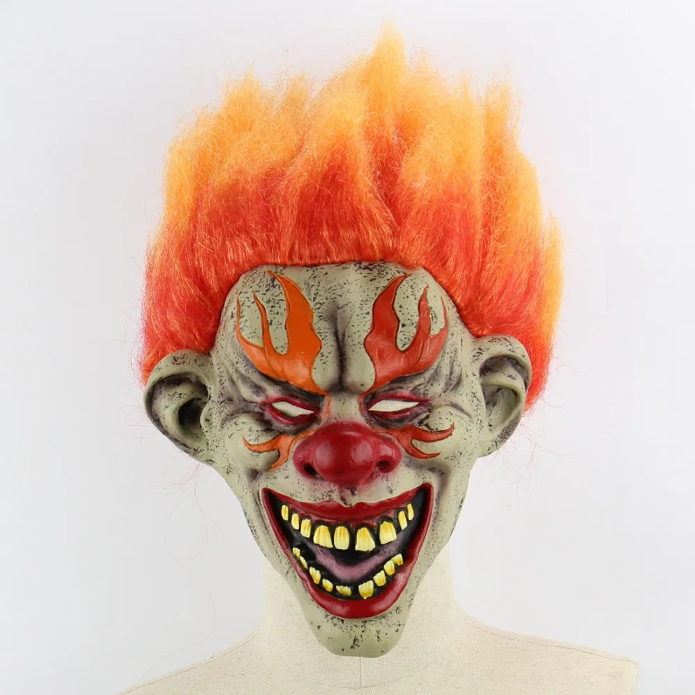 

1PCS Halloween Horrific Demon Adult Scary Clown Cosplay Props Devil Flame Zombie Mask