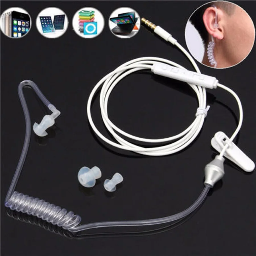 

FBI Style Earpiece Air Tube Security Noise Isolating In Ear Headset with Mic Earphone 3.5MM Anti-Radiation Earpiece for Phone