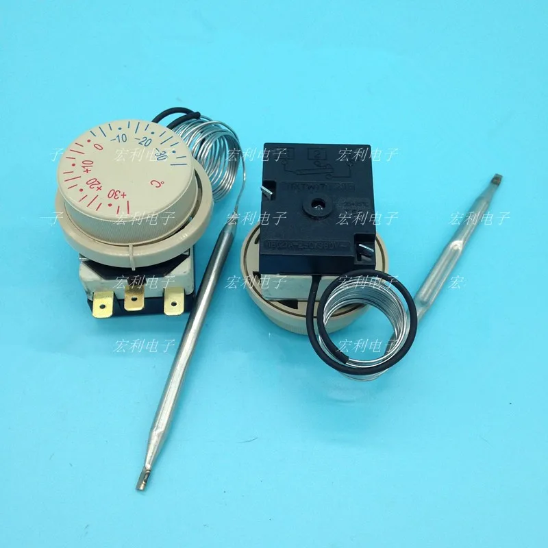 1PCS 220V 16A 30+30C 3Pins Thermostat Knob Refrigerator Temperature