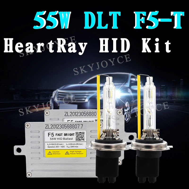 2020 SKYJOYCE DLT F5 HeartRay 55 Вт HID Kit 5500K H1 H7 H11 D2H лампа F5T Быстрый старт балласт Яркий