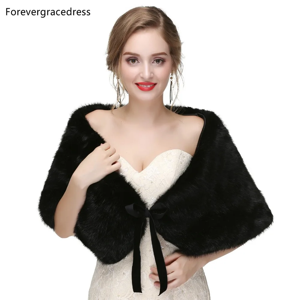 Forevergracedress элегантные мягкие осень-зима искусственного меха невесты Свадебные палантины куртки-болеро Свадебные пальто шали шарфы PJ458