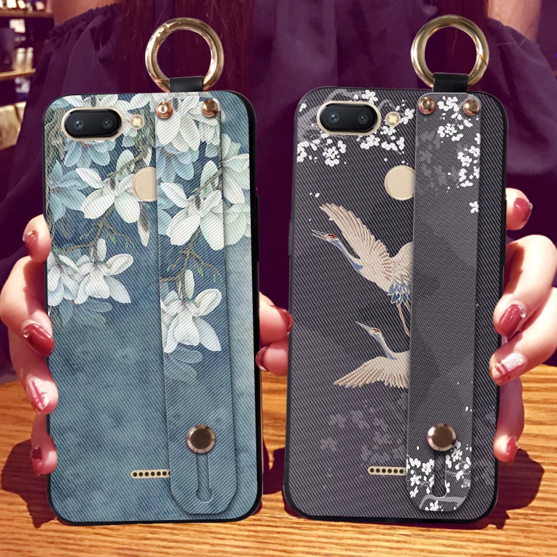 

3D Flower Silicone Case For Xiaomi Redmi 4A 5A 6A 3S Case Wrist Strap Girl Cover For Xiaomi Redmi 6A Redmi 4A 5A 6A Case