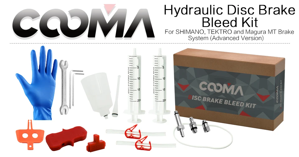 Комплект гидравлических тормозов COOMA для тормозной системы SHIMANO и TEKTRO, тормозная система минерального масла, комплект класса Adv, версия 2,5