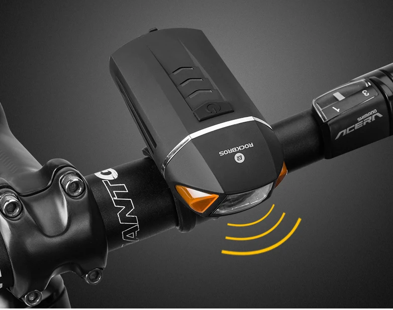 ROCKBROS 350LM USB Перезаряжаемый светодиодный велосипедный фонарь передний свет беспроводной поворотники для велосипедов лампа Велоспорт 120db Рог