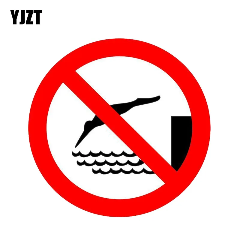 

YJZT 15CM*15CM Personality Warning Car Sticker No Diving Decal PVC 12-1072