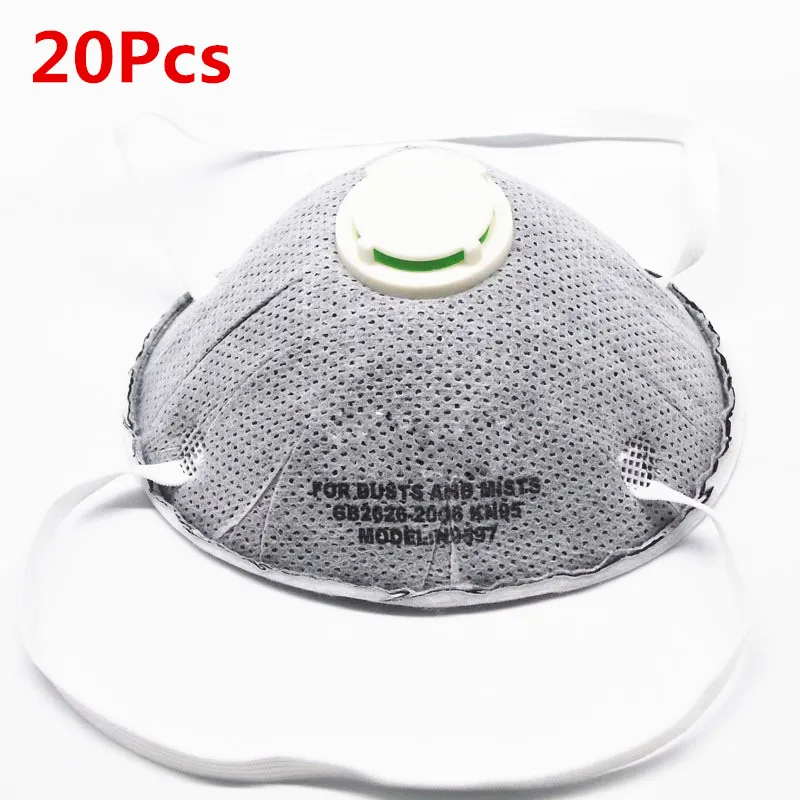 

20PCS Anti-Fog Haze Activated Carbon Mouth Cup Type Dust Mask with Valve PM2.5 Breathable