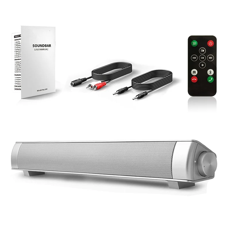 VTIN Wireless Bluetooth Speaker 4.2 SoundBar Remote Control TF Card TV Cellphone Tablet Surround Sound System TV Speaker Golden  (19)