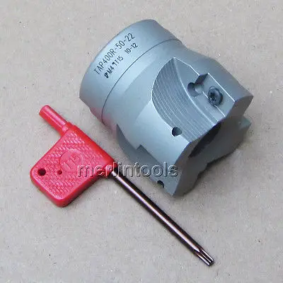 

4Flute TAP 400R-50mm-22 Face End Mill Flat Cutter Endmill with T spanner