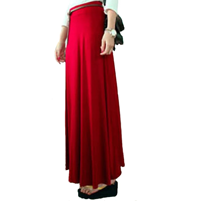 

Basic Long Skirt Women Black Elastic Waist Jersey Longline Skirts 2018 Bohemia New Fashion Casual Slim Autumn Maxi Skirt