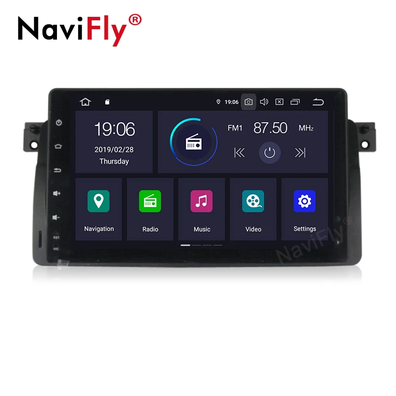Clearance NaviFly Free shipping 4g wifi Pure Android9.0 ISP DSP  Car multimedia player For BMW E46 M3 with DVR OBD2 View camera 1