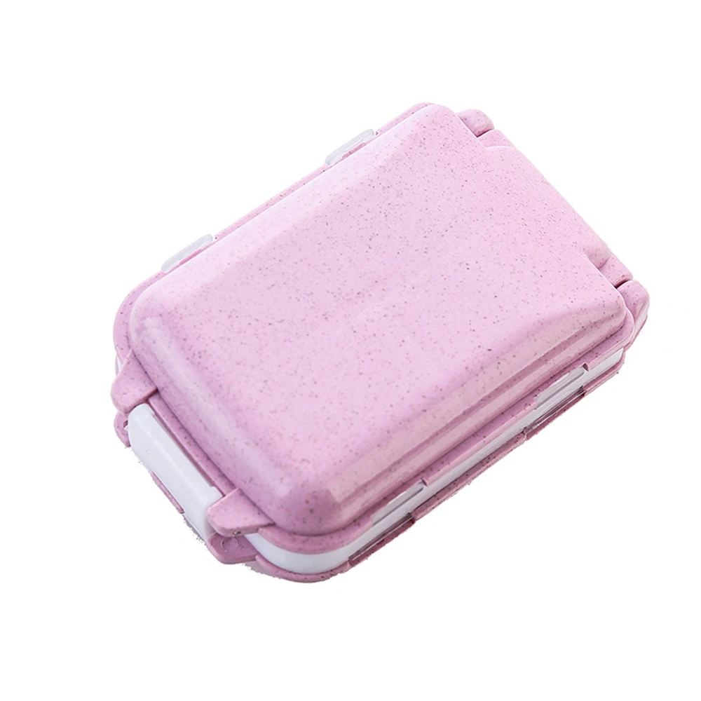 Hoomall мини-чехол для таблеток, Переносные Коробки для лекарств, 3 сетки, для путешествий, дома, медицинские таблетки, пустой контейнер, коробка для хранения - Цвет: pink 10x3.8cm
