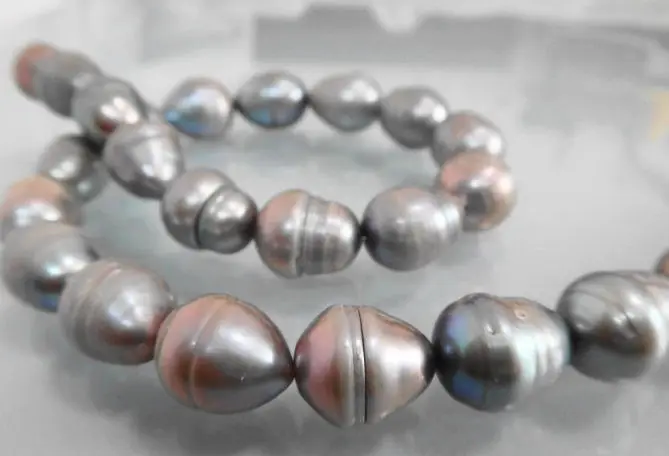 

TOP HUGE 14-19MM SOUTH SEA GENUINE PLATINUM SILVER GRAY PEARL NECKLACE 925 silver WG