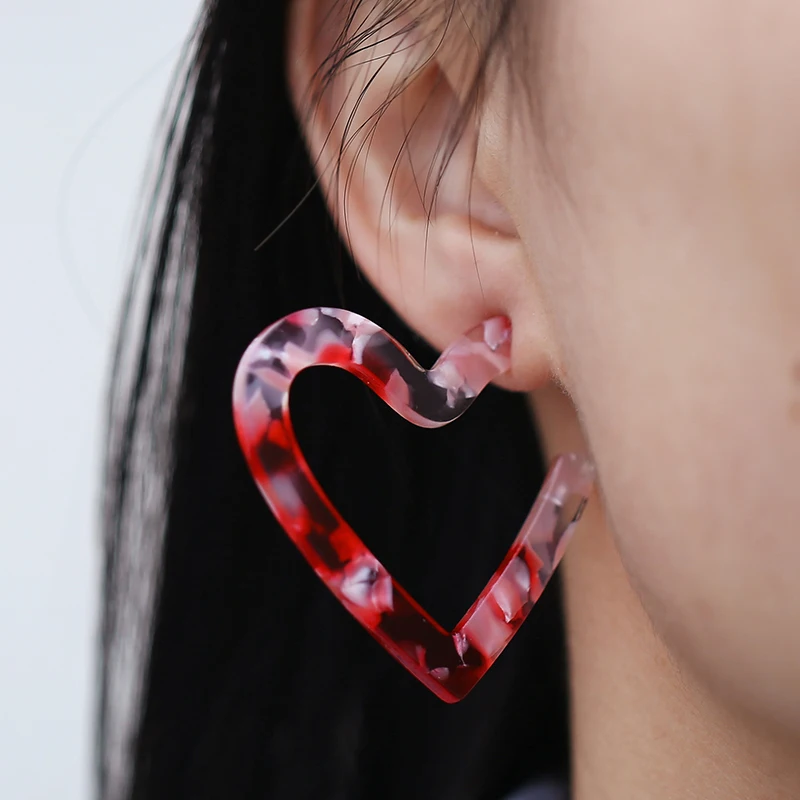 Корейский надписи Sweet Love Heart в виде геометрических фигур серьги модная