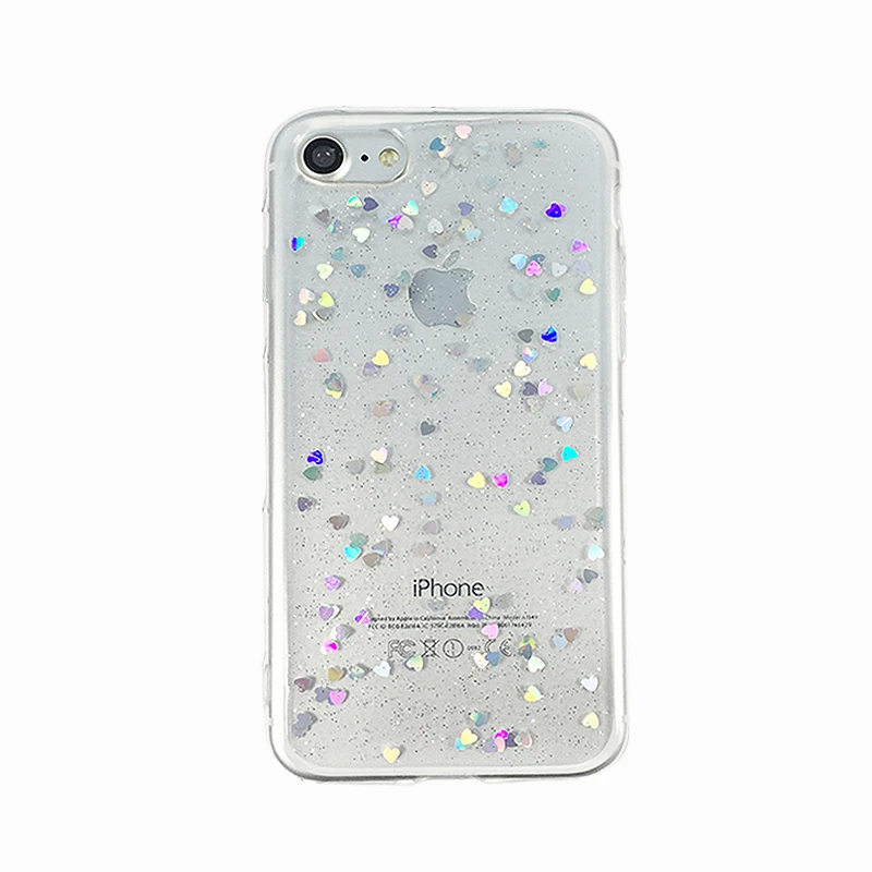 Luxury Bling Glitter Case for iPhone 7 Case For iPhone 8 7 6 6S Plus 5 5S 5SE X Back Cover Love Heart Soft Silicone Phone Cases