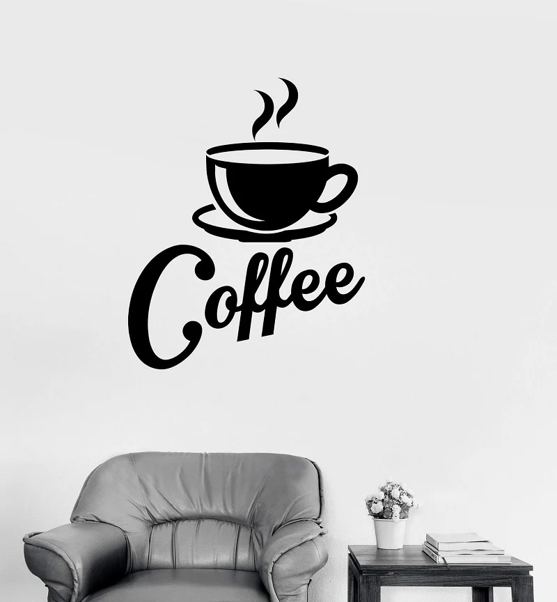 

Vinyl decal kitchen coffee shop cup house decoration wall stickers, cafe restaurant wall decoration wall stickers KFT10