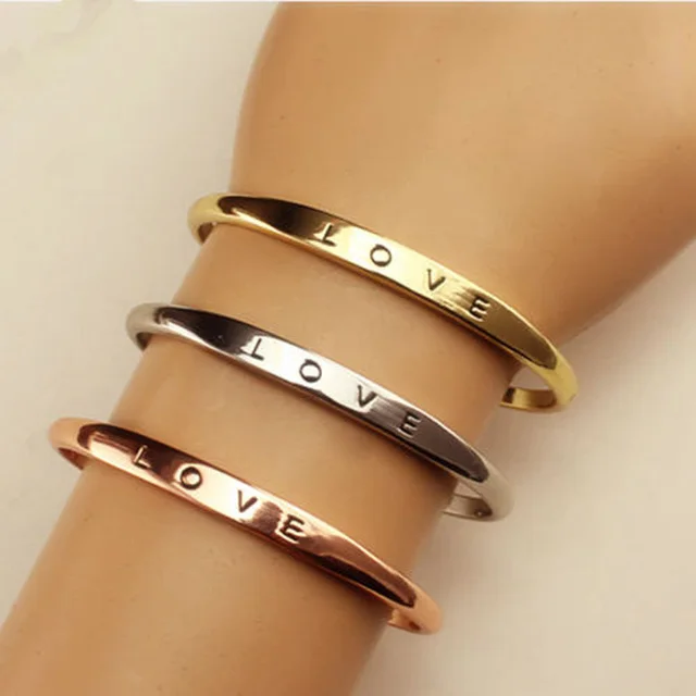 3 Colors Gold Love Bracelet Simple Europe Style Zinc Alloy Bracelets 3 Colors Gold Love Bracelet Simple Europe Style Zinc Alloy Bracelets For Women Bangles Jewelry Gifts