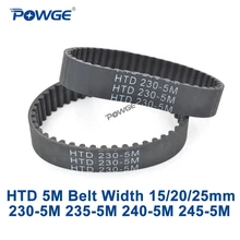 POWGE HTD 5 м ремня C = 230/235/240/245 ширина 15/20/25 мм зубов, 46, 47, 48, 49, HTD5M синхронного ремня 230-5M 235-5M 240- 5M 245-5 м