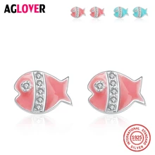 2018 New Arrival Fashion Charm 925 Sterling Silver Cute Fish Inlay Shiny Zircon Ladies`Stud Earrings Women Jewelry Wholesale 2018 New Arrival Fashion Charm 925 Sterling Silver Cute Fish Inlay Shiny Zircon Ladies`Stud Earrings Women Jewelry Wholesale