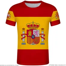 Испанская футболка diy на заказ с именем и номером esp футболка Национальный флаг es испанская страна колледж печать фото логотип текст одежда