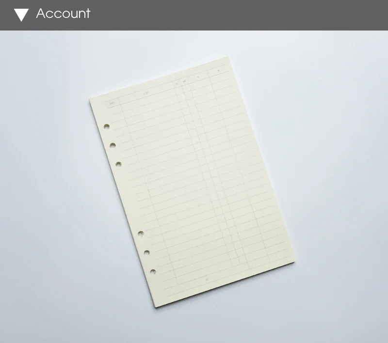 MaoTu, наполнитель, бумага, спираль, блокнот, бумага, кольцо, перезаправка, для Filofax, планировщик, Bullet Journal A5, A6, 6 отверстий - Цвет: Account