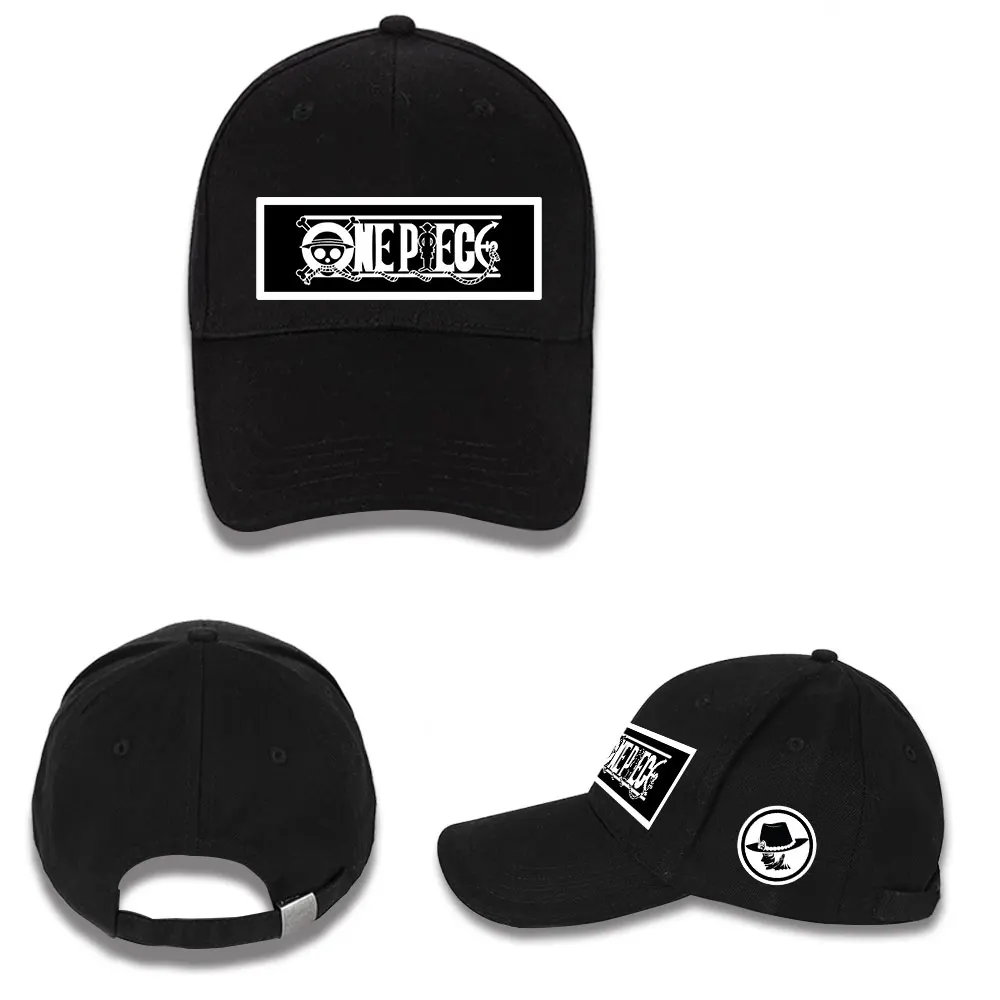

Suncomics ONE PIECE Luffy Cotton Black Baseball Cap Anime Caps Adjustable Casual Snapback Hats Trucket Hat for Men Women