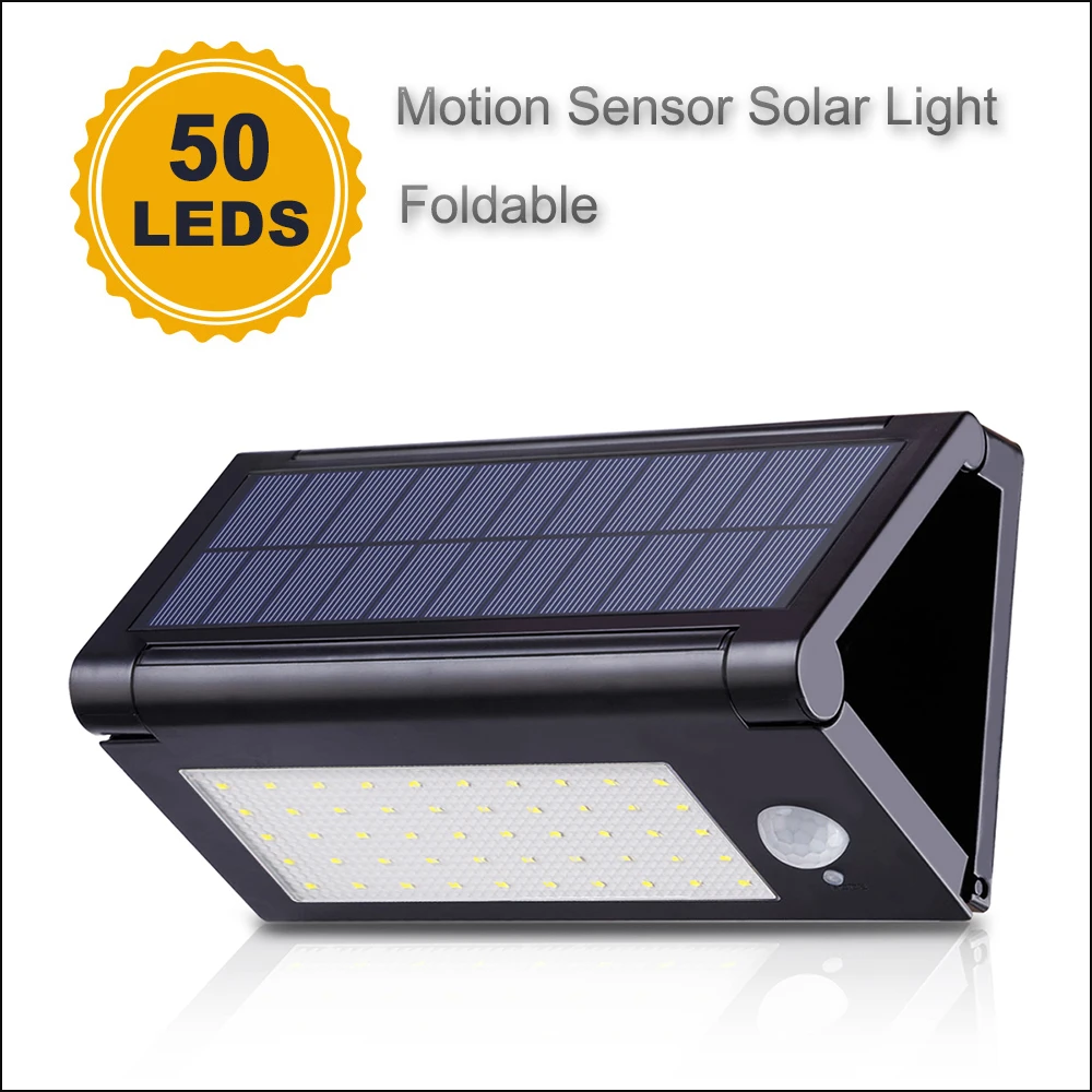

Solar Wall Lights 50LEDs Foldable Lamp Pir Motion Sensor Outdoor Solar Floodlight Panel Street Light Garden Luminaria