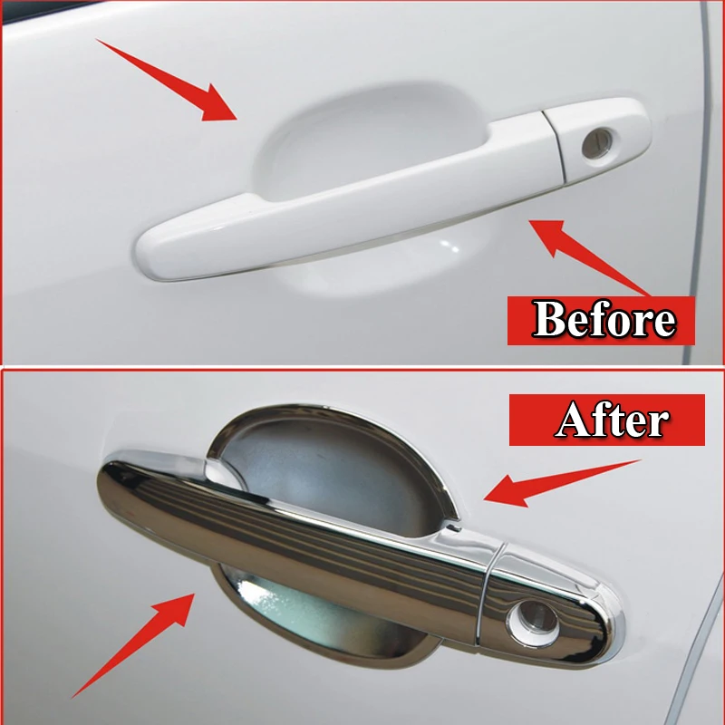 

For Toyota Highlander 2001-2007 Chrome Door Handle Cover Trim & Door Bowl Cover Car Styling Decorate 2002 2003 2004 2005 2006