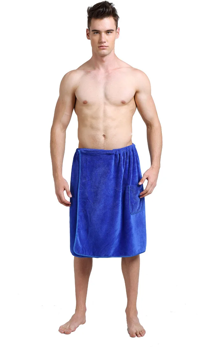 

Sinland Microfiber Men's Spa Wrap Towel Bath Towel with Snap Closure