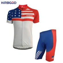 Hirbgod Лето г. Велосипедная форма человек США Стиль короткий рукав дышащая Велоспорт Джерси Набор Майо Велосипедный спорт MTB Одежда, hi309