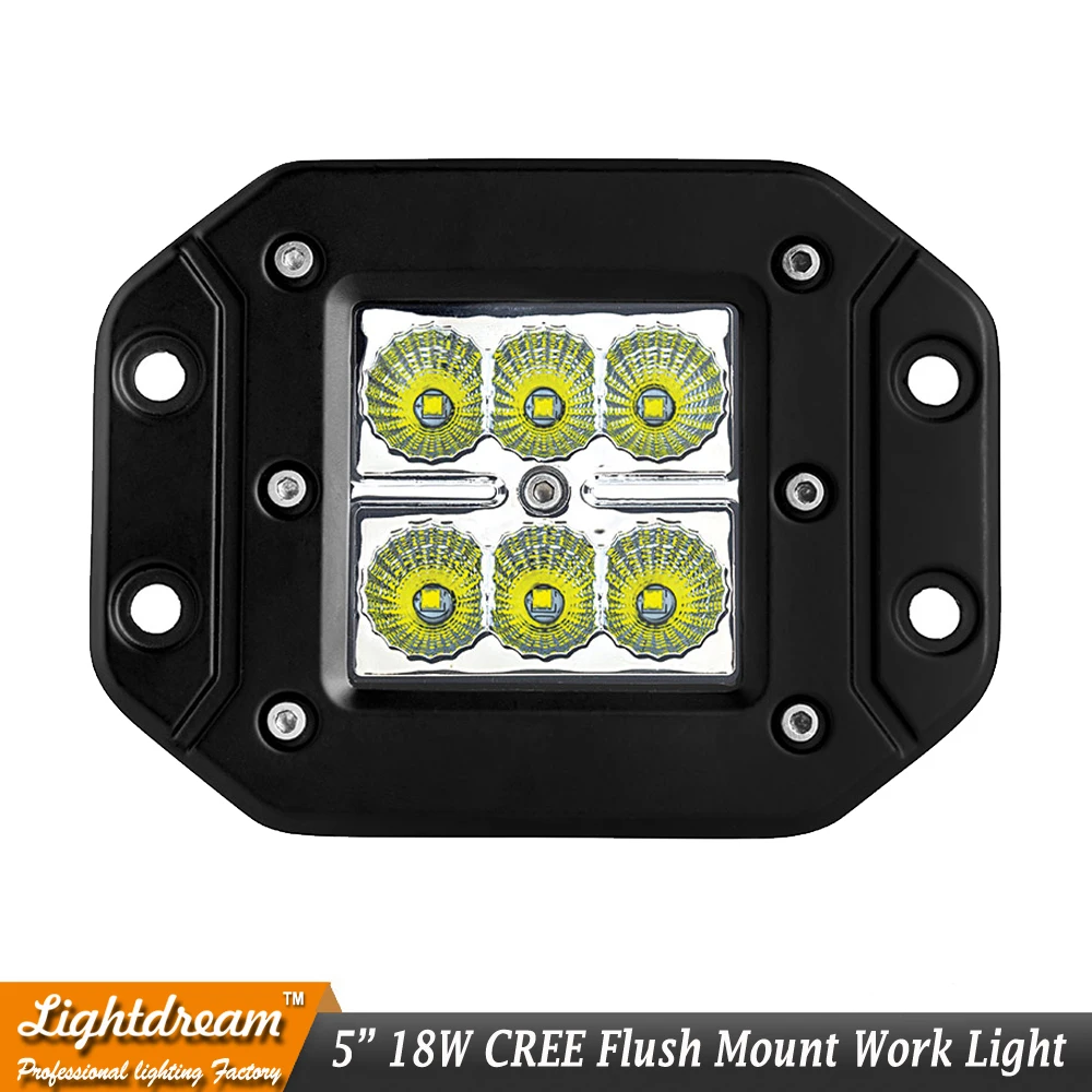 

3x3 Inch Flush Mount Led Work Light 18w 6pcs 12V Spot Flood Beam Cube Offroad Truck Boat Atv Utv 12V 24V Led fog Light x1pc