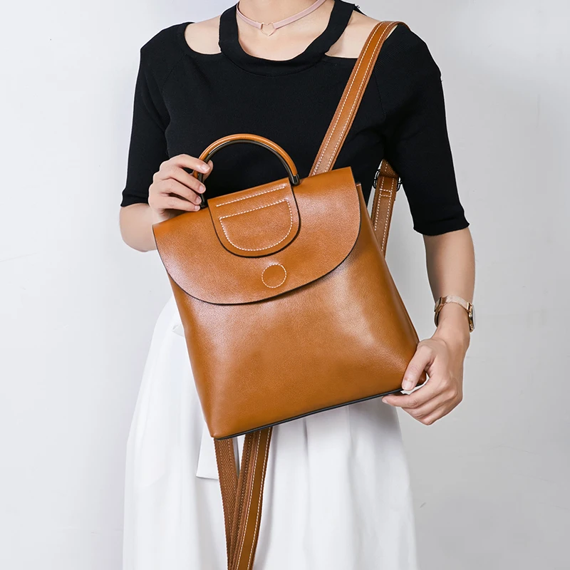 

2019 Multifunction Female Backpack Women Bags Genuine Leather Shoulder Bag Girls School Shoulder Backpack