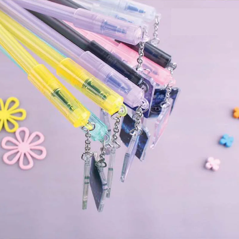 

Magic Erasable Pens 12 Constellation Crystal Pendant Neutral Pen Blue Ink Pen 0.38mm For Kids Writing Office School Supplies