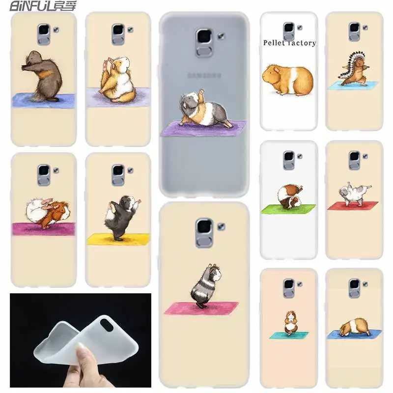 

case Soft Cover TPU Coque For Samsung Galaxy J6 J8 J5 J7 J4 Core Plus 2018 2016 2017 EU Prime Pro Ace The Yoga Guinea Pigs Art