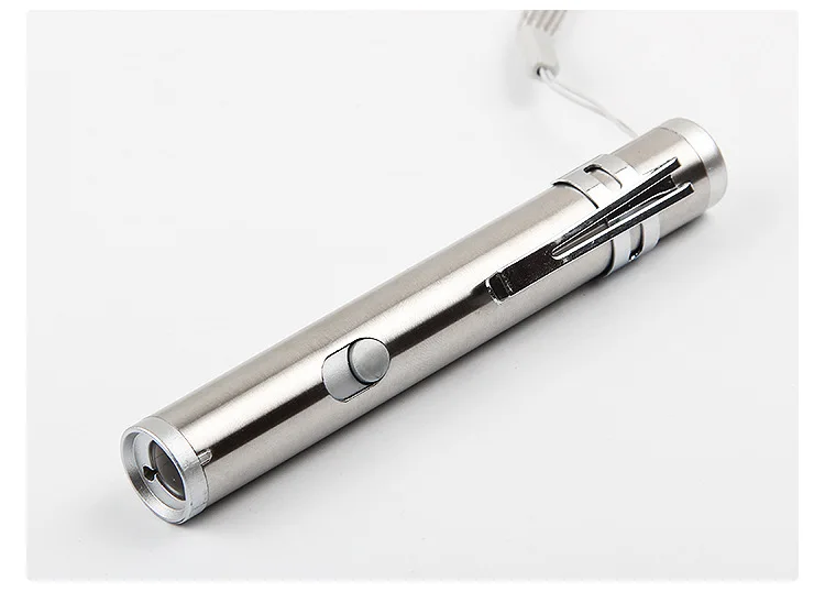 

Stainless steel mini USB rechargeable flashlight led laser dual function Light portable flashlight