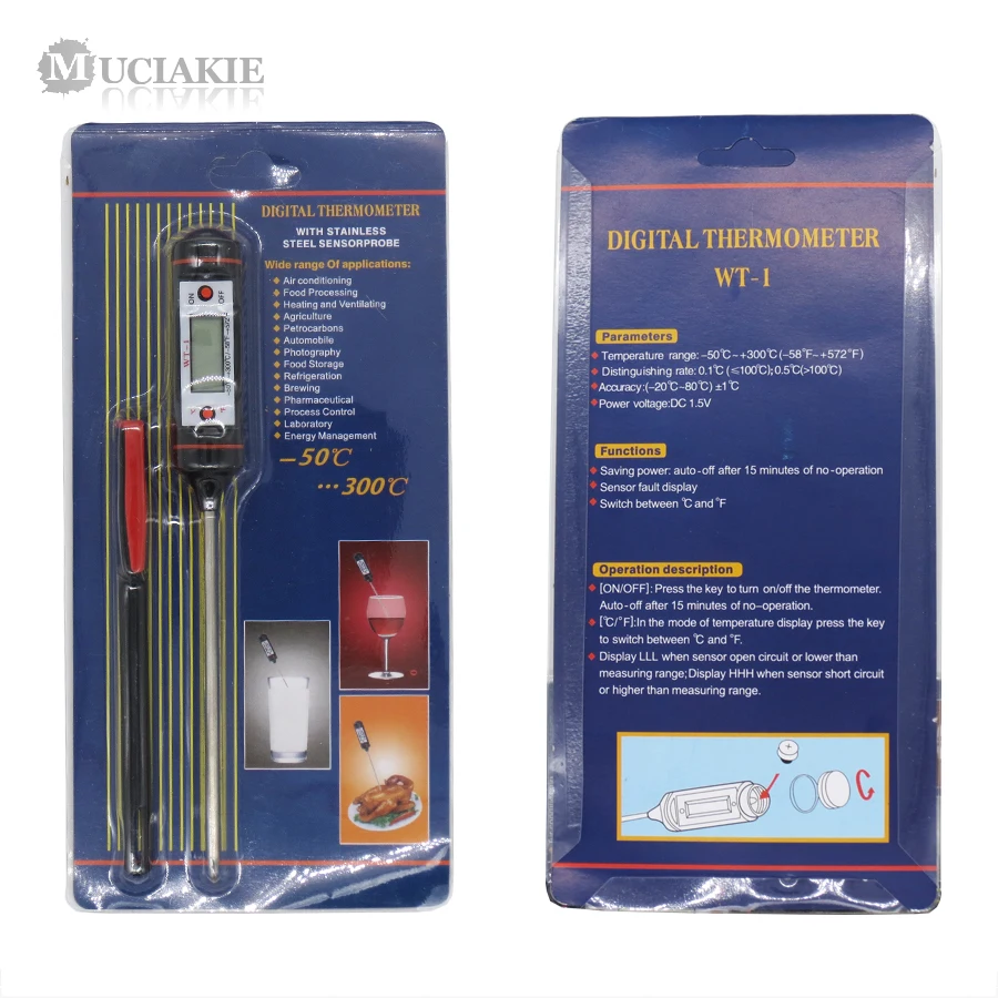

1PC Cooking Meat Candy Jam Sugar Cooking Digital Thermometer Probe Food Kitchen BBQ Selectable Sensor Gauge Heat Indicator