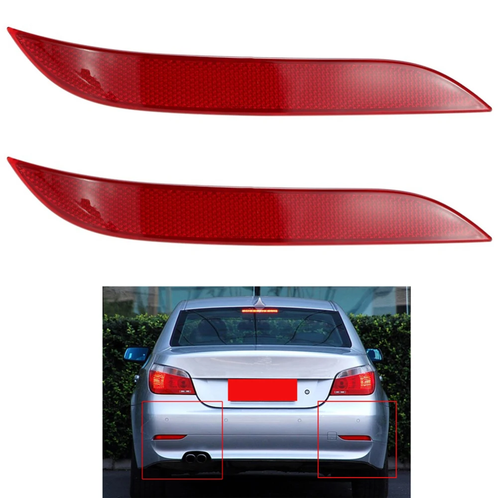 

2PCS Left+Right Rear Bumper Reflector Light Set For BMW 5 Series E60 2004 2005 2006 2007 63146915039 63146915040