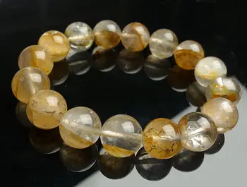 

free shipping AAA Natural Petrified Wood stone Round Beads Crystal Bracelet 11 mm