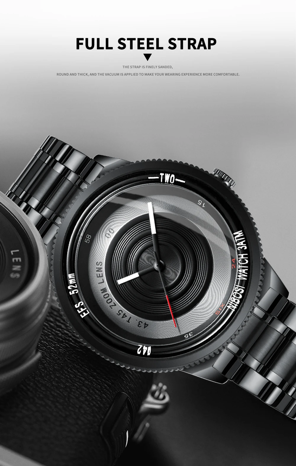 NIBOSI Men Watches 2019 Luxury Brand Waterproof Analog Wrist Watch Men Full Steel Black CreativeSports Male Clock Montre Homme  (2)