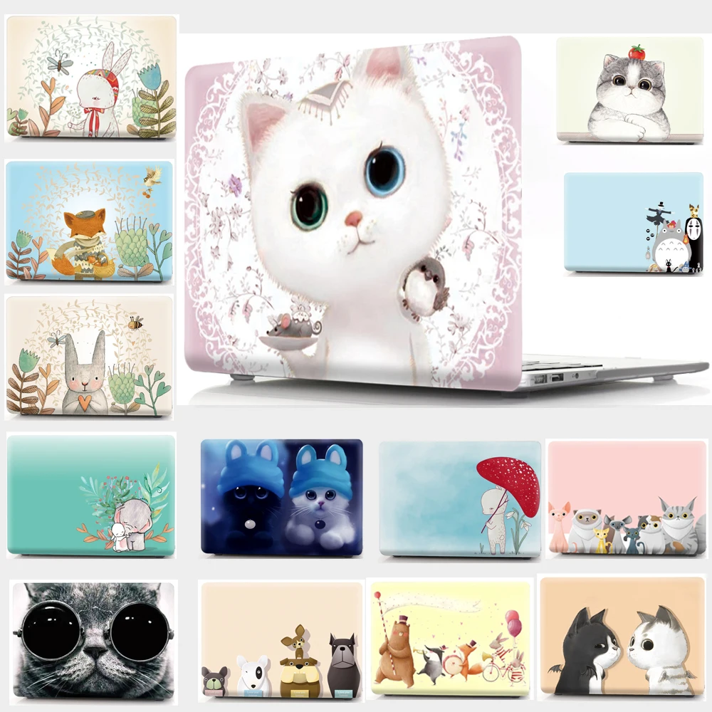 Жесткий чехол с милыми принтами животных для Apple Macbook Air Pro retina 11 12 13 15 защитный чехол для Mac