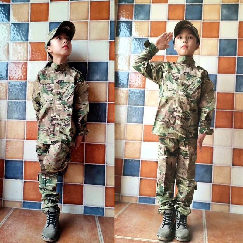 

Military Tactical Uniform Combat Army Clothes Child Camouflage Special Forces Soldier Training Militar Wear Clothing Pants Set