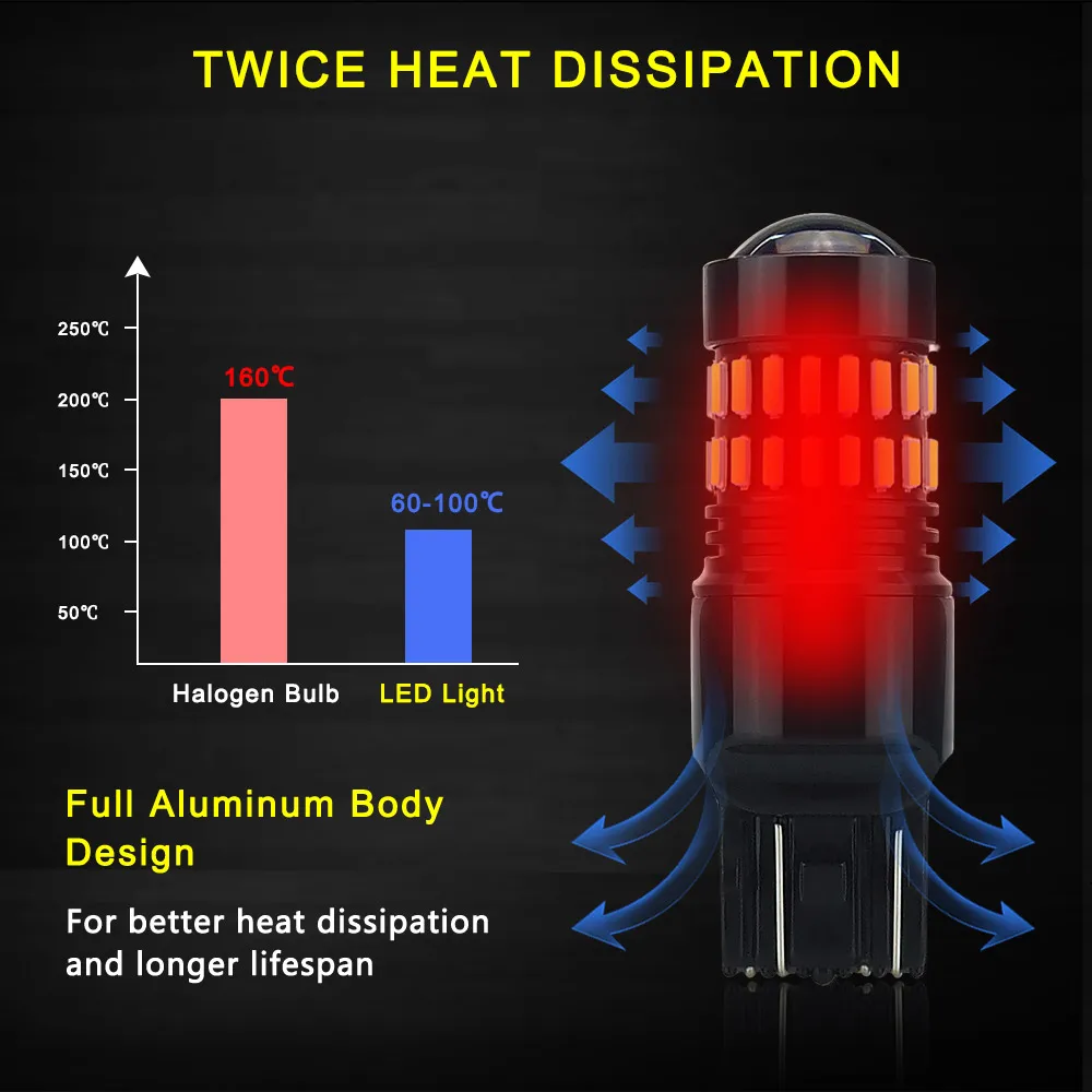 2x7443 W21/5 W светодиодный стробоскопический мигающий светильник, тормоз, мигание, светодиодный задний светильник s, автомобильная сигнальная лампа заднего хода T20 7440 W21W, светодиодный светильник белого и красного цвета