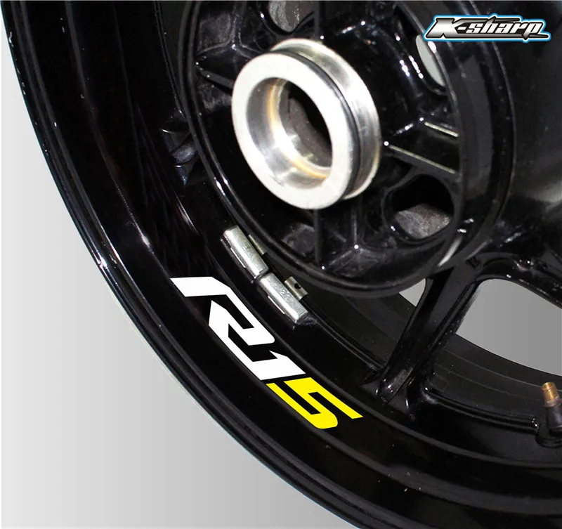 Высокое качество moto rcycle rim логотип наклейка светоотражающие Аксессуары для автомобиля для YAMAHA R15 v3 v2 - Цвет: K-LQT-R15-10