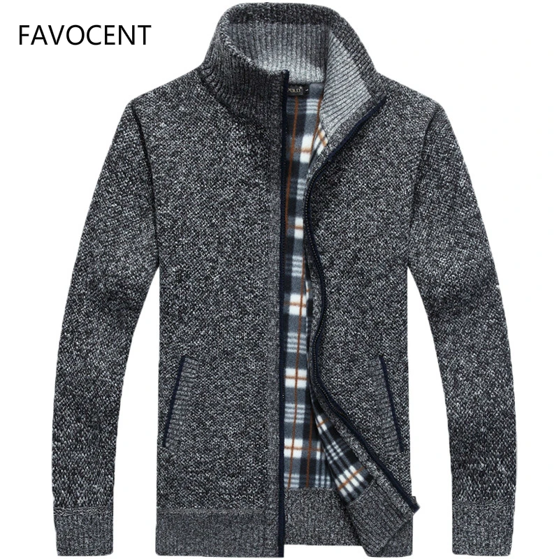 2019 الخريف الشتاء الرجال SweaterCoat فو الفراء رداء علوي من الصوف جاكيتات الرجال سستة محبوك سميكة معطف دافئ عارضة تريكو M-3XL