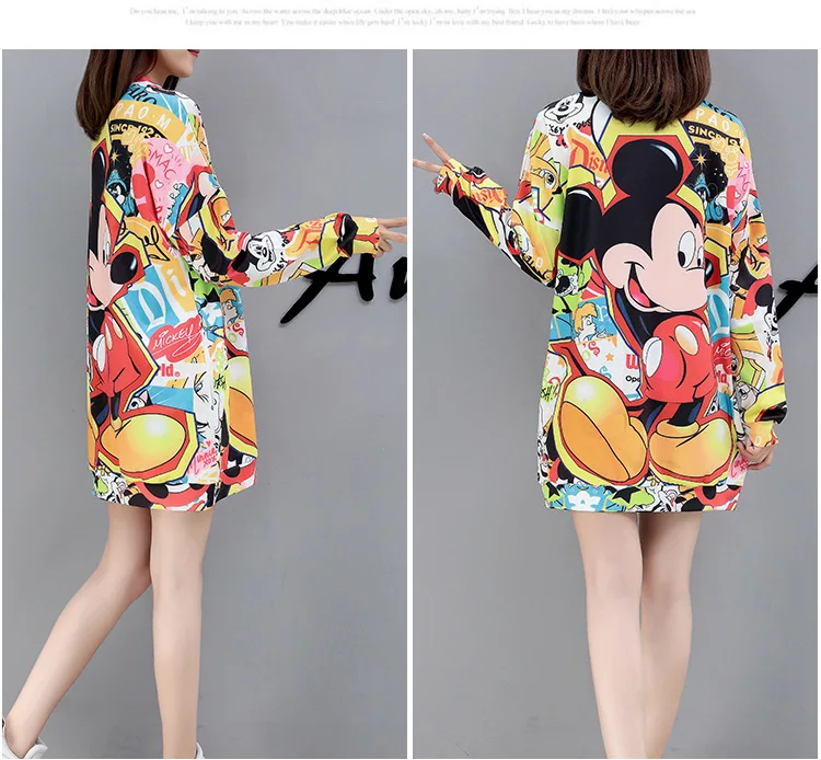 2019 New print in Autumn and Winter cartoon printing large code long minnie mouse women plus size sweatshirts M-XXL 2019 New print in Autumn and Winter cartoon printing large code long minnie mouse women plus size sweatshirts M-XXL