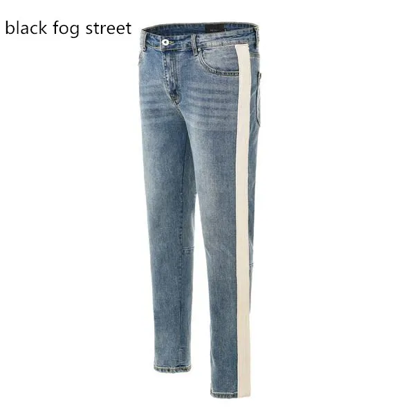 Черный Туман Улица Ретро деним-синий в стиле хип-хоп модная мужская rock star джинсы Штаны