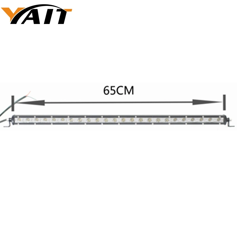 

Yait Slim Work LED Light Bar 26 inch 72W Spot/Flood Combo Single Row 72w LED Grill Bumper LED Light Bar