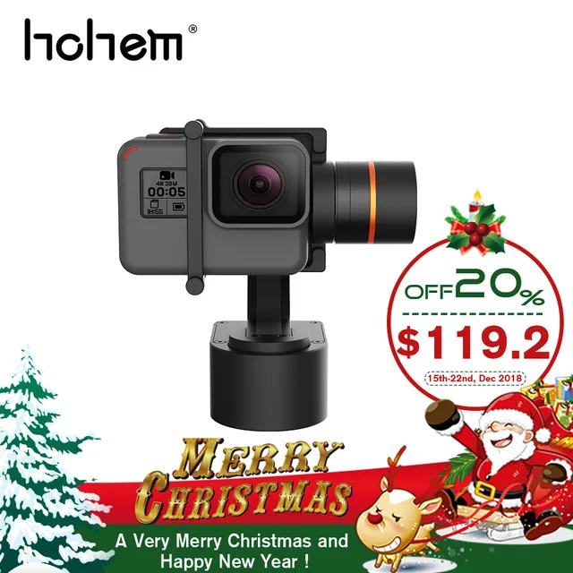 

Hohem XG1 Wearable Gimbal Bluetooth Control 3-axis Stabilizer for Gopro 7 6 4/5/session YI 4K Lite /SJCAM Action Camera vs WG2X