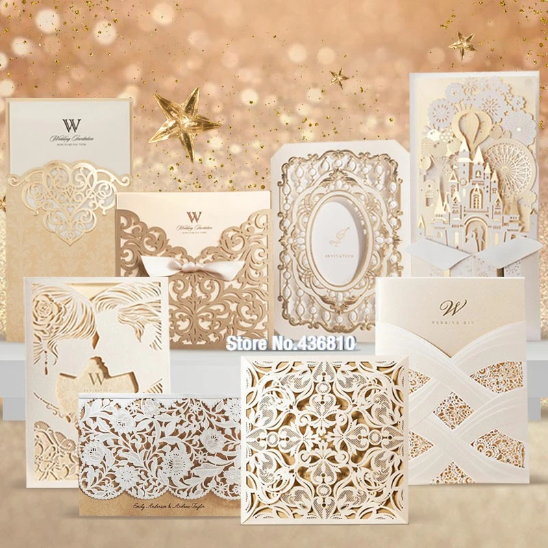 100 Echantillons Pour Choisir De De Mariage Invitations Carte D Invitation Pour Le Mariage Creux De Fete D Anniversaire Affaires Invitation Boite De Bonbons Aliexpress