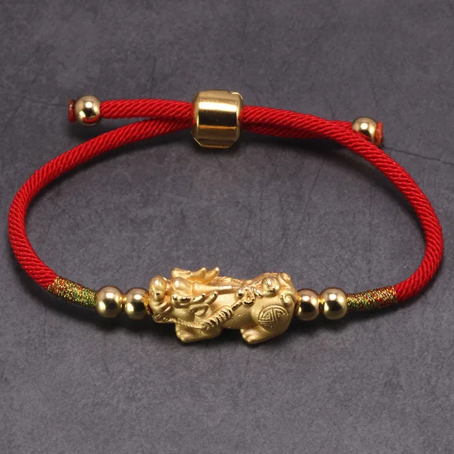

MAYONES Lucky Red Rope Bracelets 999 Sterling Silver Pixiu Tibetan Buddhist Knots Adjustable Charm Bracelet For Women